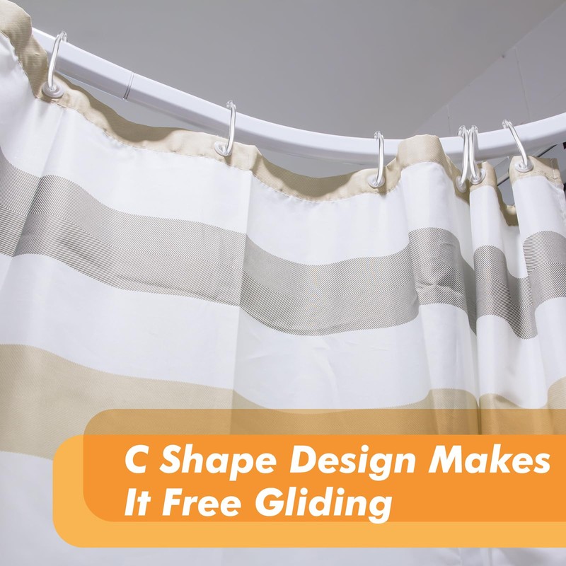 Sintuff 120 Pcs Plastic Shower Curtain Rings Hooks C Shaped