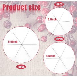 SAVITA 30pcs Snowflake Metal Wire, 3.7 in 4.5 in 6 in Christmas Trees Snowflake Bead Ornaments for Winter Crafts Making DIY Bead Xmas Party Holiday Decorations Beading Project