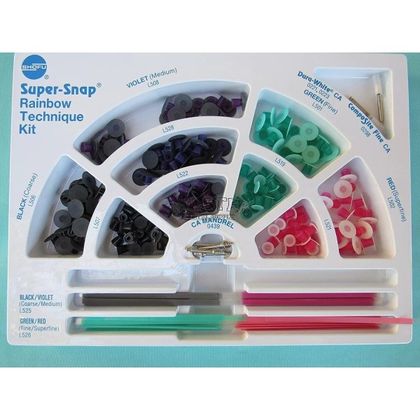 SHOFU Dental SuperSnap Rainbow Technique Kit Ca Finishing & Polishing