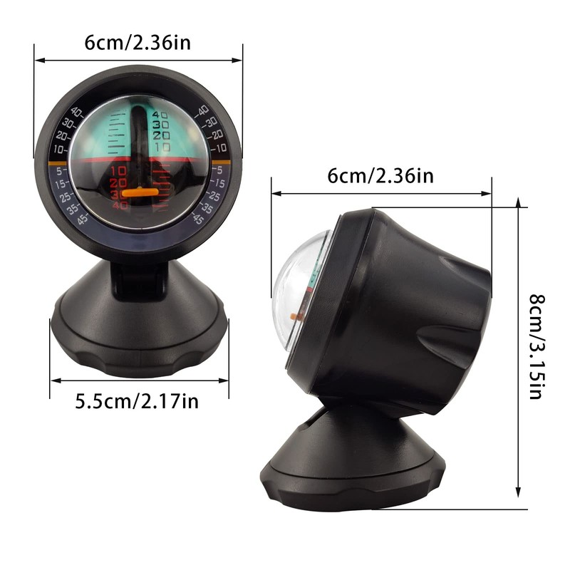 Black Adjustable Ball Night Vision Compass with Slope Meter, Boat