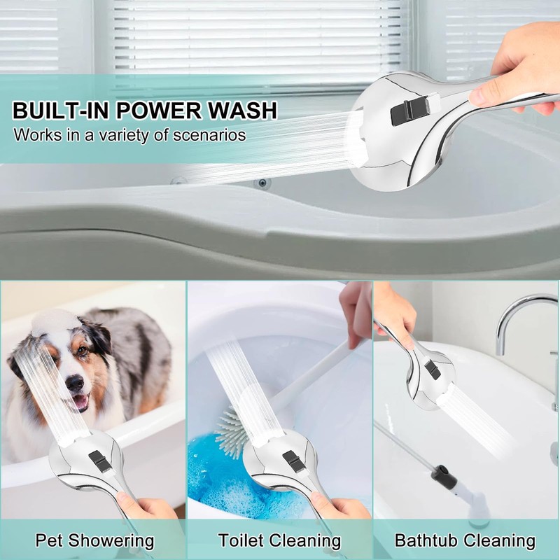 Tub Spout with Diverter, High Pressure 8 Settings Hand Held