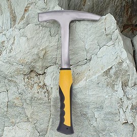 Martillo de Ladrillo, Martillo Geológico Resistente a los Impactos Cabeza Puntiaguda Medición de Dureza Compacta Mango de Goma Resistente Al Desgaste 