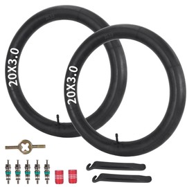 20 x 3.0 Fat Bike Inner Tube AV32mm Schrader Valve Compatible with 20 x 3.0 20 x 3.2 20 x 3.3 20 x 3.5 Fat Tire Ebike Electric Bicycle 20 Inch Inner Tube with Tyre Levers 2 Pack