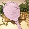 Embossed Butterfly Handheld Mirror with Folding Handle, Princess Style Girls
