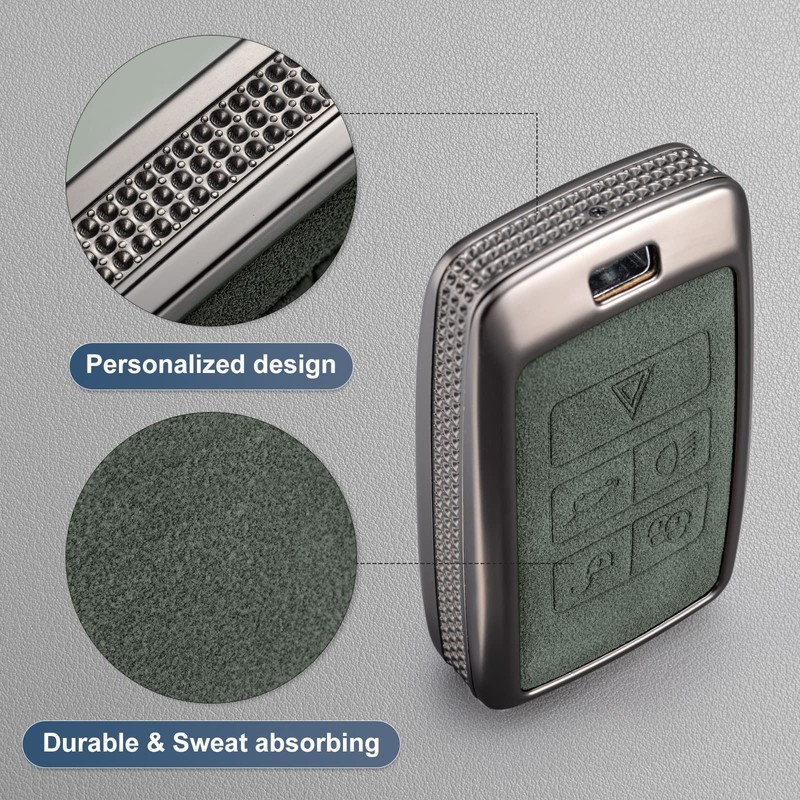 YO&YOYE for Land Rover Key Fob Cover with Keychain Leather