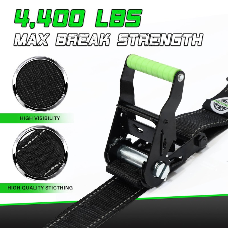 Heavy Duty Wheel Chock Tie Down Straps Set (2PK) -