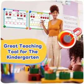 PraxiKidy Giant 16.9" x 12.7" Phonemic Awareness Dry Erase Card,6 Pack Sound Syllable Speech Therapy Phonics Games,Science Reading Manipulative Preschool Kindergarten Classroom Teacher Supplies