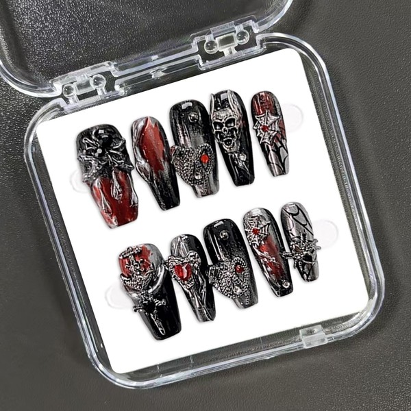 Halloween Press on Nails Handmade Manicure Art Reusable False Nails