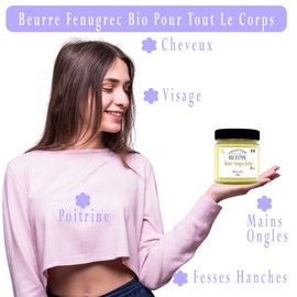 Organic Fenugreek Butter | Volume and Firmness Breast Butt Face Hair | 200 g Glass | 100% Natural