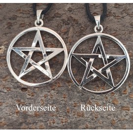 Kiss of Leather Large Pentagram Pendant 925 Sterling Silver No. 229, Sterling Silver, No Gemstone