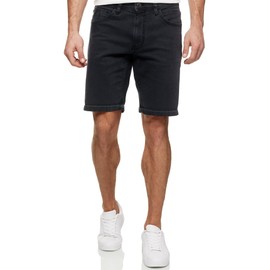 Indicode Men's Page Jeans Shorts with 5 Pockets | Men's Shorts Used Look for Men, black
