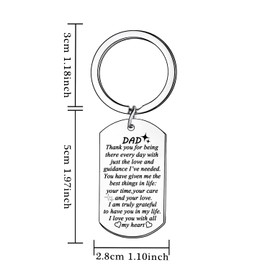 Dad Keychain Daddy Keyring Father's Day Present from Daughter Son Fathers Gifts Thanksgiving Day Valentine Present to Papa Daddy Appreciation Keychain Gift