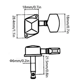 6L Semi-Closed Guitar Tuners String Tuning Pegs Keys Machine Heads Set For Acoustic Or Electric Guitar, Silver