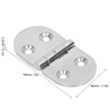 4PCS Door Hinge Silver 4 Holes 316 Stainless Steel Oval