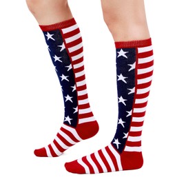 American Flag Stars and Stripes Socks for Women Baseball Softball Football Youth and Adult Boys Girls 1Pack