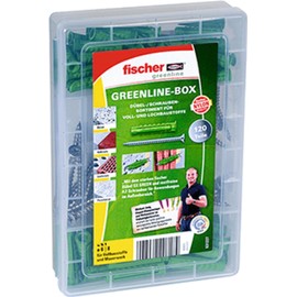 fischer Meister-Box Greenline Expansion Wall Plugs SX + A2 Screws - 531227