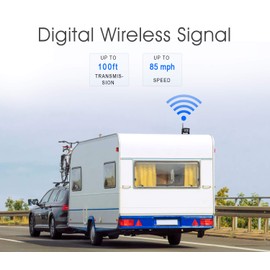 ZEROXCLUB Digital Wireless Backup Camera System Kit, IP69 Waterproof Wireless Rear View Camera + 7’’ LCD Wireless Reverse Monitor for RV/Truck/Trailer/Bus/Camper/5th Wheel (W01-7 inch)