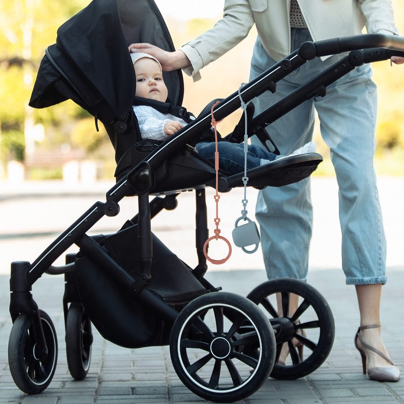 Toy Safety Straps, Silicone Pacifier Clips, Adjustable Stretchable Sippy Cup