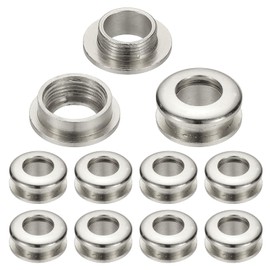 PATIKIL - Ojales de latón macizo de 8 mm, 10 ojales de superficie de arco con arandela para zapatos, ropa, manualidades, bolsa de piel, tono plateado