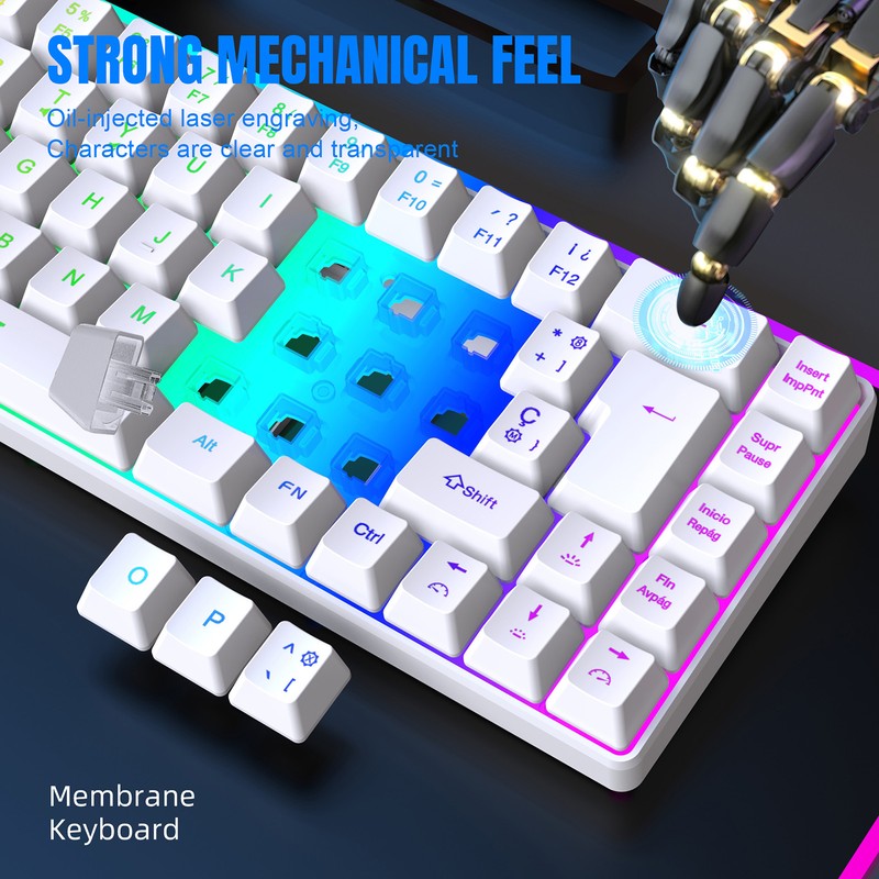HXSJ V200 Wired K68 RGB Streamer Mini Gaming Keyboard 19-Key