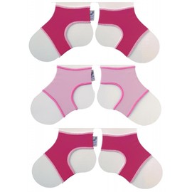Sock Ons Classic (0-6 Months), Fushcia, Fushcia & Baby Pink, 3 Pack
