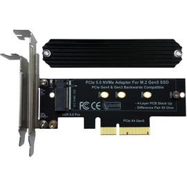 PCIe 5.0 M.2 NVMe X4 Adapter Expansion Card for PCIe5 Gen5 SSD, Backward Compatible with PCIe 4.0/3.0/2.0/Gen4/Gen3