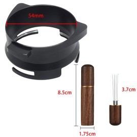 ANBOO Coffee Dosing Ring 54 mm for Sage Dosing Funnel, Dosing Funnel Espresso Coffee Accessories Aluminium for Sage Delonghi Breville Portafilter Silver, for Sage Barista Express Accessories (Black)