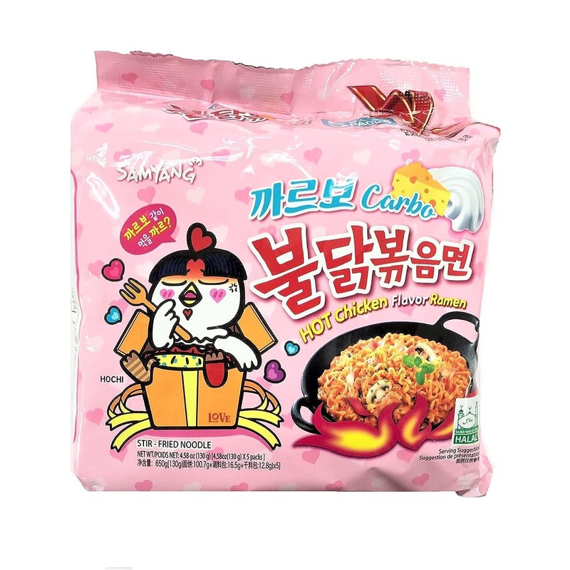 Samyang Hot chicken stir fried ramen noodle, Carbo 5 pk,