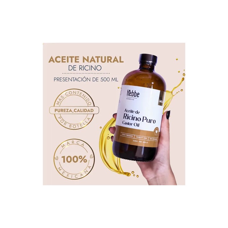 Aceite De Ricino Puro Y Orgánico Prensado En Frío 500ml
