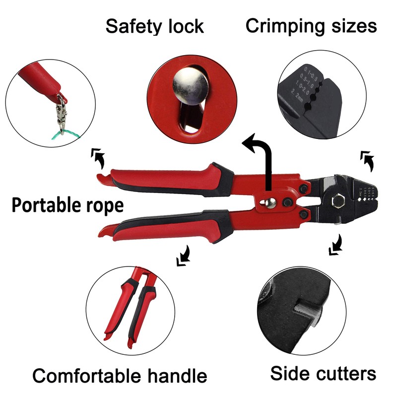 Wire Leader Rope Swager Crimpers Hand Crimping Pliers Tools Set