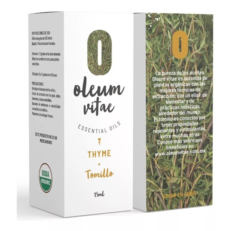 Oleum Vitae Aceite Esencial 100% Puro De Tomillo