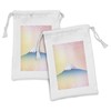 Lunarable Landscape Fabric Pouch Set of 2, Hill Cherry Tree