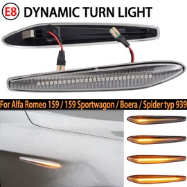 Transparent Sequential LED Side Indicator Running Effect for Alfa Romeo 159 / 159 Sportwagon / Boera / Spider Type 939
