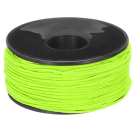 sourcing map 1.18mm x 164 Feet Paracord Micro Cord Rope 100 LB Polyester Braided Cord Spool for Camping Outdoor Jewelry Bracelet, Grass Green