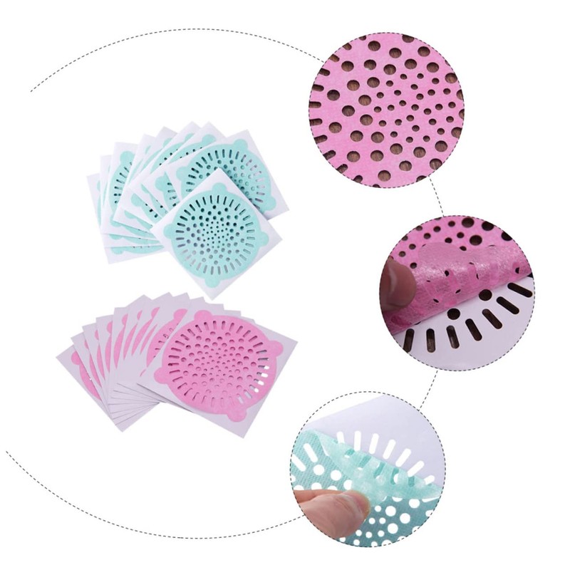 SEWACC Toilet Drain Hole Filtering Sticker Set 20pcs Anti-Blocking Hair