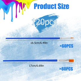 GZGXKJ 120 Piece Brush Set, Acrylic Paint Brush, Small Round Brush Set for Beginners Artists and Painting Lovers (60 Rounds + 60 Flat)
