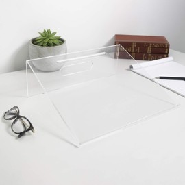 Yangtastic® Premium Acrylic Writing Slope with Handle, Pen Holder, Anti-Slip Border for Children Adults | Ergonomic Angled Desk Stand Slanting Board Educational Aids