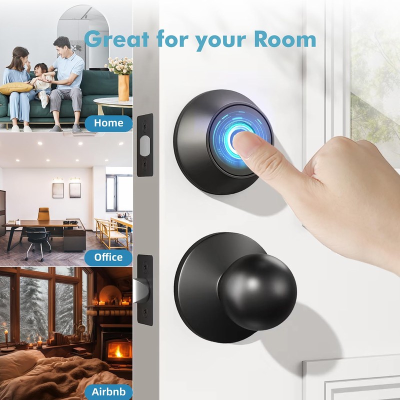 Fingerprint Keyless Entry Door Lock,Smart Deadbolt Locks with App Countrol,Biometric