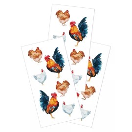 Paper House Watercolor Chickens Rooster Stickers Envelope Seals Planner  Papercraft Crafts