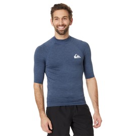 Quiksilver Men's Standard Everyday UPF50 Short Sleeve Rashguard, Vintage Indigo Heather
