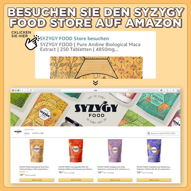SYZYGY FOOD Pure Organic Maca, 250 Tablets, 4850 mg, 5:1