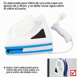 Garosa Limpiavidrios Magnético para Ventanas de Una o Dos Caras Cepillo Limpiaparabrisas para Vidrios Grandes y Pequeños de 3-8mm Herramienta de Limpi