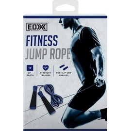 EDX by Endurance Fitness Jump Rope for Fitness, Workout, Exersise - Tange-Free, Hand Grip | 10 ft, Navy