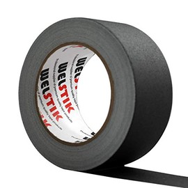 WELSTIK Cinta adhesiva negra de 2 pulgadas x 33 yardas, sin residuos, no reflectante, impermeable, se puede rasgar a mano, cinta de tela para fotografía, fondo de fotografía fijo