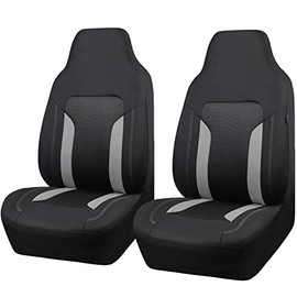 CAR PASS Funda de Asiento de Coche Bucket Gris para Asientos Delanteros, Malla de Aire 3D - 100 Transpirable Tela Deportiva Respaldo Alto Compatible  