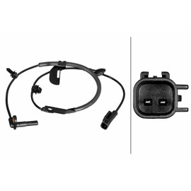 HELLA 6PU 358 217-601 Sensor, Raddrehzahl - 2-polig - Kabel: 870mm - mit Klammer