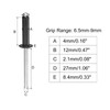 sourcing map Aluminum Blind Rivets, 4mm x 12mm (5/32" x