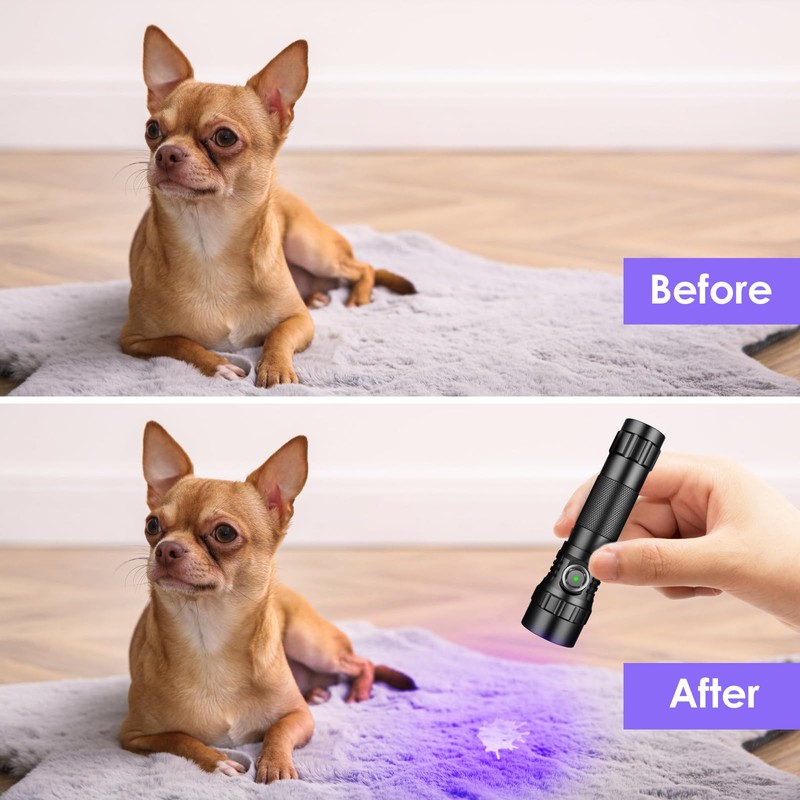KEENZO 501BPRO UV Flashlight, 395nm UV 395nm LED Ultraviolet Flashlight,
