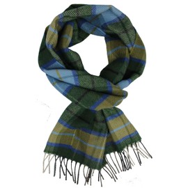 Rotfuchs Winter Scarf & Warm Checked Fashionable Multiple Colours Wool Made in Germany, Green, blue, beige