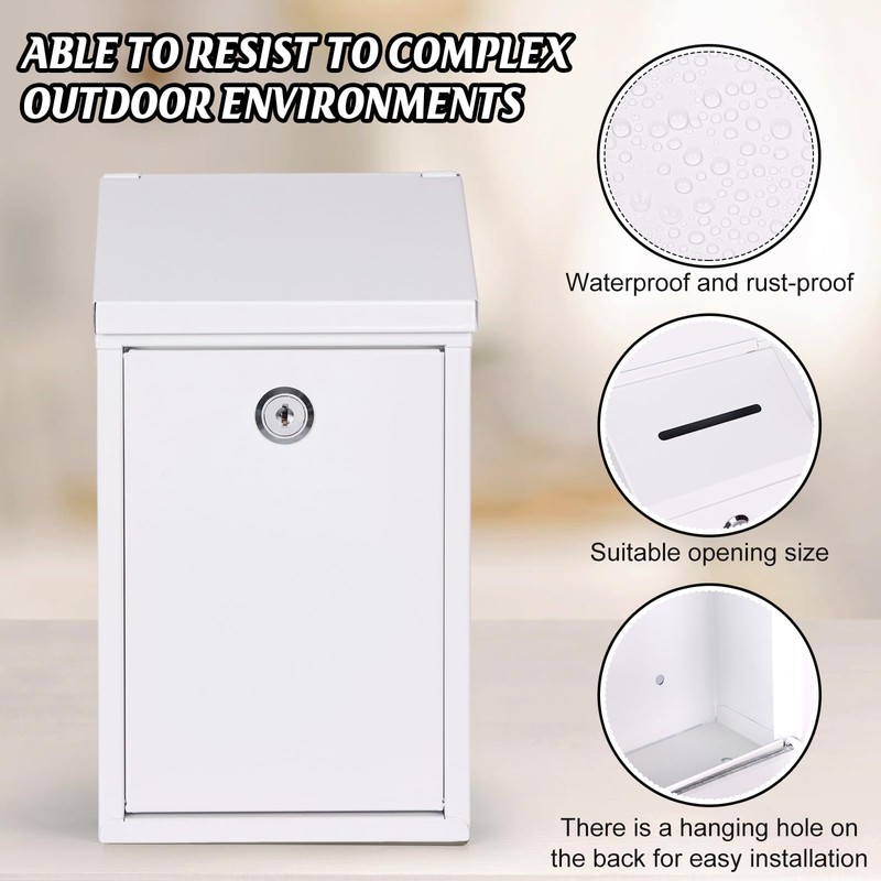 Metal Donation Box Charity Steel Collection Box Office Suggestion Secure